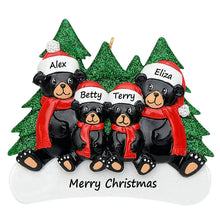 Load image into Gallery viewer, Customize Christmas Gift Family Ornament Black Bear Family 4
