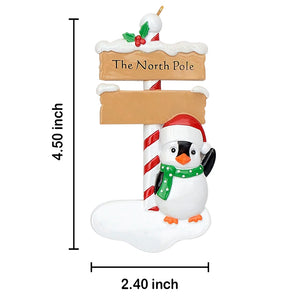 Customized Christmas Ornament North Pole Penguin Family 1