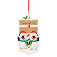 Load image into Gallery viewer, Customized Christmas Ornament North Pole Penguin Family 2

