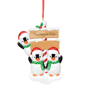 Customized Gift Christmas Decoration Ornament North Pole Penguin Family 3
