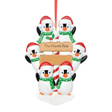 Load image into Gallery viewer, Customized Family Ornament Christmas Gift North Pole Penguin Family 6
