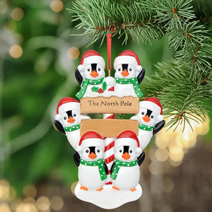 Customized Family Ornament Christmas Gift North Pole Penguin Family 6