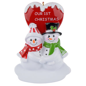 Personalized  Christmas Ornament Snowman Couple Ornament