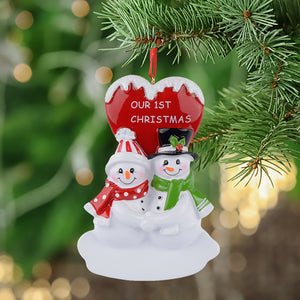 Personalized  Christmas Ornament Snowman Couple Ornament