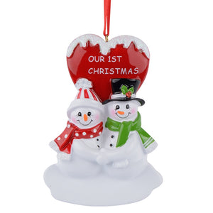 Personalized Gift Christmas Couple Ornament Snowman Couple