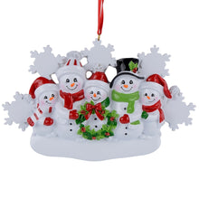Load image into Gallery viewer, Christmas Ornament Snowman Family with Snowflake Family 5
