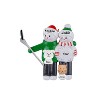 Load image into Gallery viewer, Personalized Christmas Ornament Selfie Snowman Family 2
