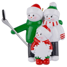 Load image into Gallery viewer, Personalized Christmas Ornament Selfie Snowman Family 3
