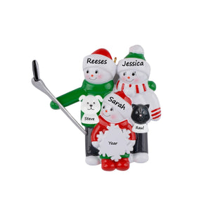 Personalized Gift for Family Christmas Ornament Selfie Snowman Family 3