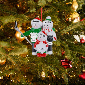 Personalized Gift for Family Christmas Ornament Selfie Snowman Family 3