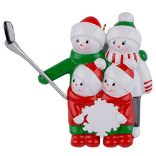 Load image into Gallery viewer, Personalized Christmas Ornament Selfie Snowman Family 4
