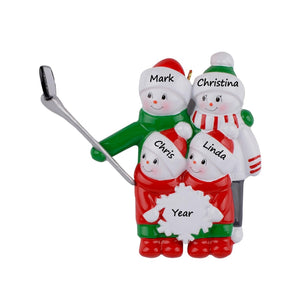Personalized Christmas Ornament Selfie Snowman Family 4