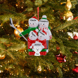 Personalized Christmas Ornament Selfie Snowman Family 4