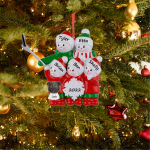Customize Christmas Gift Christmas Tree Decoration Ornament Selfie Snowman Family 5