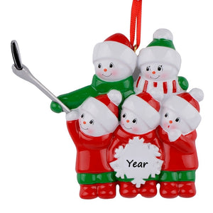 Customize Christmas Gift Christmas Tree Decoration Ornament Selfie Snowman Family 5