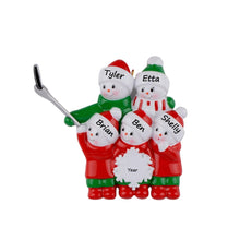 Load image into Gallery viewer, Personalized Christmas Ornament Selfie Snowman Family 5
