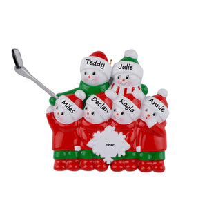 Personalized Christmas Ornament Selfie Snowman Family 6