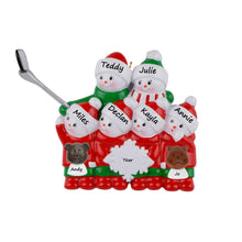 Load image into Gallery viewer, Personalized Christmas Ornament Selfie Snowman Family 6
