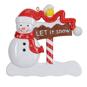Personalized  Christmas Tree Decoration Ornament Gift Let It Snow