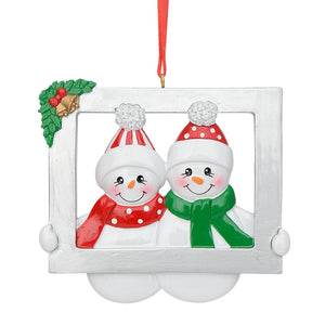 2024 Personalized Christmas Gift Family Ornament Snowman Frame Family 2