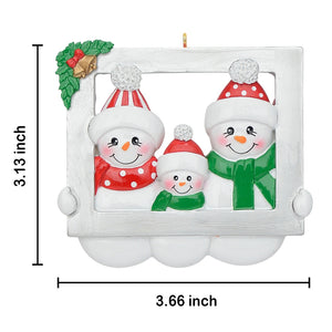 Customized Christmas Ornament Snowman Frame Family 3