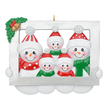 Load image into Gallery viewer, Customized Christmas Tree Decoratioin Ornament Snowman Frame Family 5
