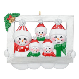 Customized Christmas Tree Decoratioin Ornament Snowman Frame Family 5