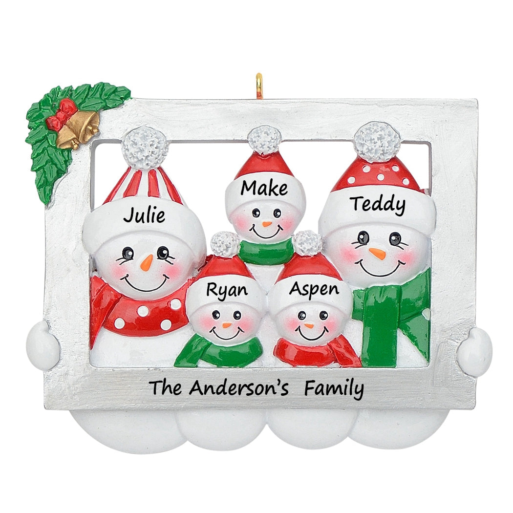 Customized Christmas Ornament Snowman Frame Family 5