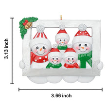 Load image into Gallery viewer, Customized Christmas Ornament Snowman Frame Family 5
