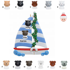Maxora Personalized Gift Christmas Sport Ornaments Sailboat