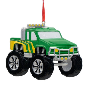 Customize Gift for Boy Christmas Ornament Monster Truck Green
