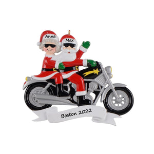 Personalized Christmas Ornament Motorcycle Couple