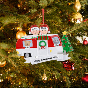 Customized Christmas Ornament RV Trailer Family 2