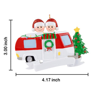 Personalized Gift Christmas Ornament RV Trailer Family 2
