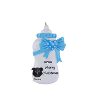 Load image into Gallery viewer, Customize Baby&#39;s First Gift Christmas Ornament Bottle Blue
