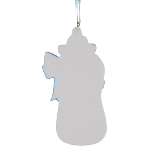 Personalized Baby's 1st Christmas Ornament Bottle Blue