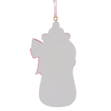 Load image into Gallery viewer, Personalized Baby&#39;s 1st Christmas Ornament Bottle Pink
