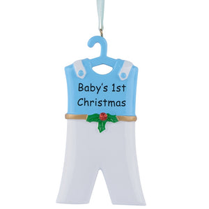 Maxora Customize Christmas Baby Ornament Baby Boy Suit