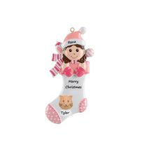 Load image into Gallery viewer, Maxora Personalized Ornament Baby Girl Stocking
