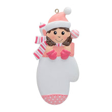 Load image into Gallery viewer, Maxora Personalized Ornament Baby Girl Mitten
