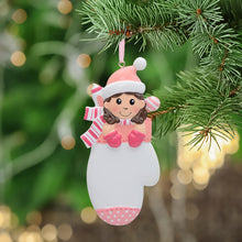 Load image into Gallery viewer, Use thin permanent pen to customize an ornament gift for your family and friends. Customize on hat, blank loctions with names, year, greetings, etc., keep it dry for 1-2 minutes before touch writings, words will stay well for years. 
