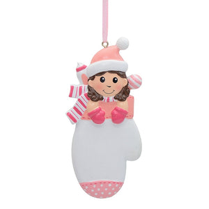 Maxora Customize Baby's 1st Christmas Gift Mitten Baby Girl