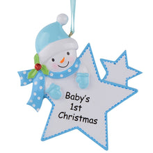 Load image into Gallery viewer, Maxora Personalized Ornament Baby‘s 1st Christmas Star Boy
