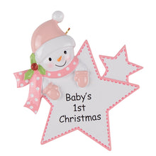 Load image into Gallery viewer, Maxora Personalized Ornament Baby‘s Girl First Christmas Gift Girl Star
