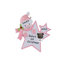 Load image into Gallery viewer, Maxora Personalized Ornament Baby‘s Girl First Christmas Gift Girl Star
