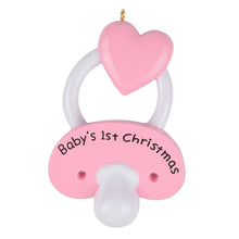Load image into Gallery viewer, Christmas Personalized Ornament Infant pacifier Girl
