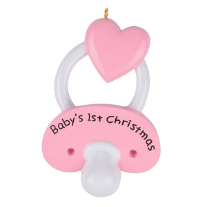 Christmas Personalized Ornament Baby Gift Infant pacifier Girl