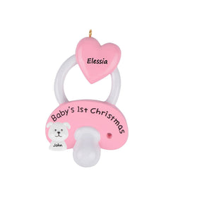 Christmas Personalized Ornament Infant pacifier Girl
