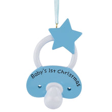 Load image into Gallery viewer, Personalized Holiday Ornament Infant pacifier Boy
