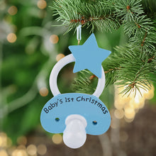 Load image into Gallery viewer, Personalized Holiday Ornament Infant pacifier Boy
